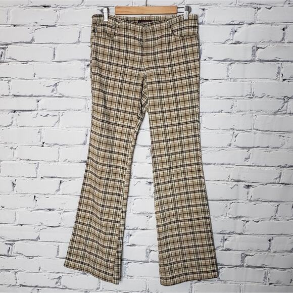 Vintage Y2K 90s Plaid Z Cavaricci Bell Bottoms, size 7 (32x32) - Picture 1 of 8